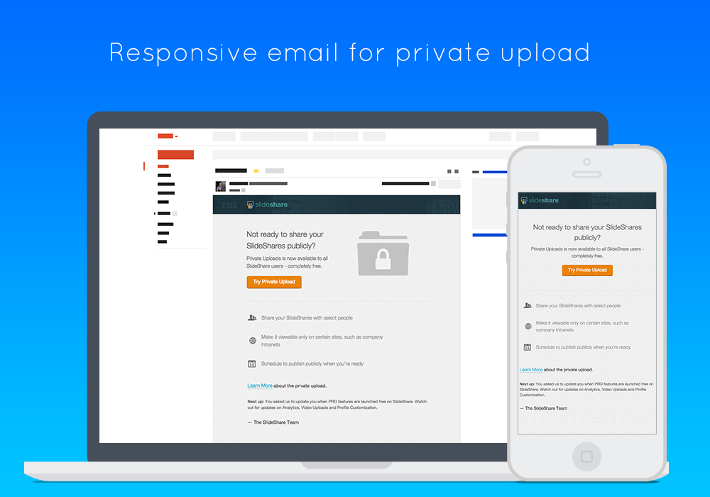private upload email campaign - responsive emails