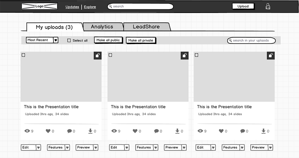 Moving PRO content related features to My uploads